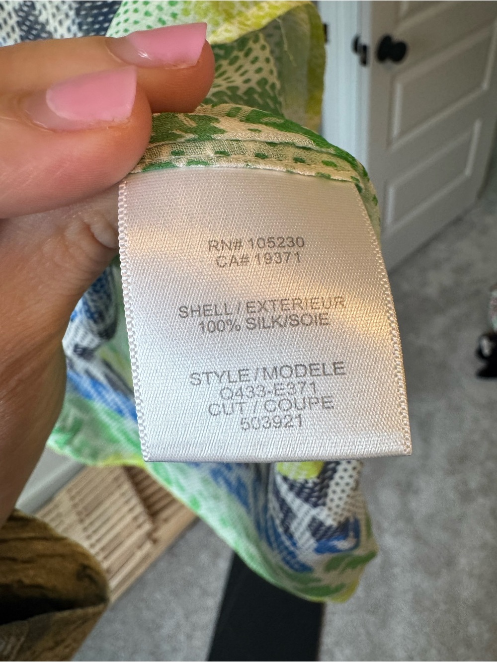 Equipment Printed Sheer Button-Front Shell Top - Multicolor - Picture 6 of 6